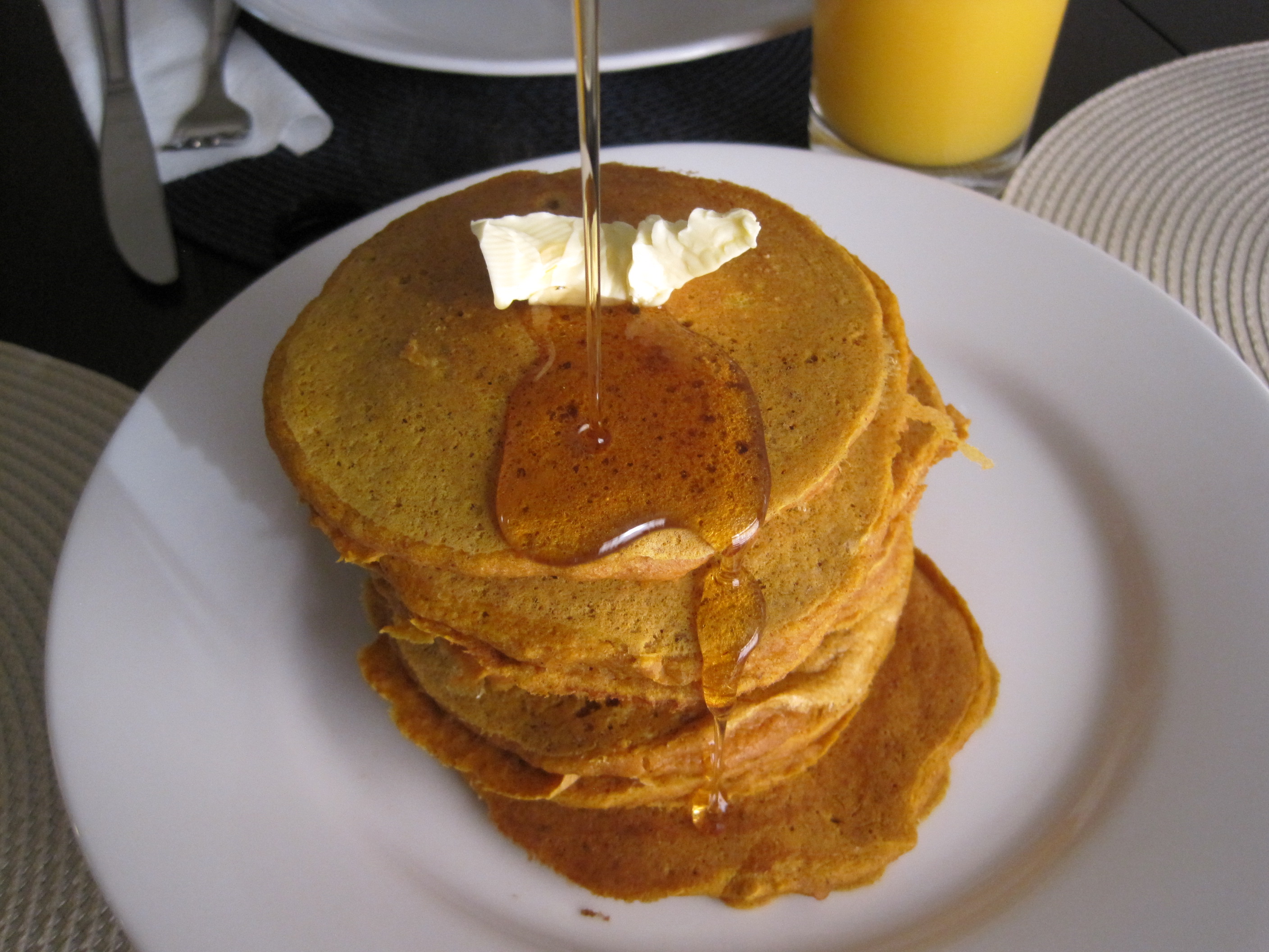 pumpkin whole wheat pancakes by the baking cup