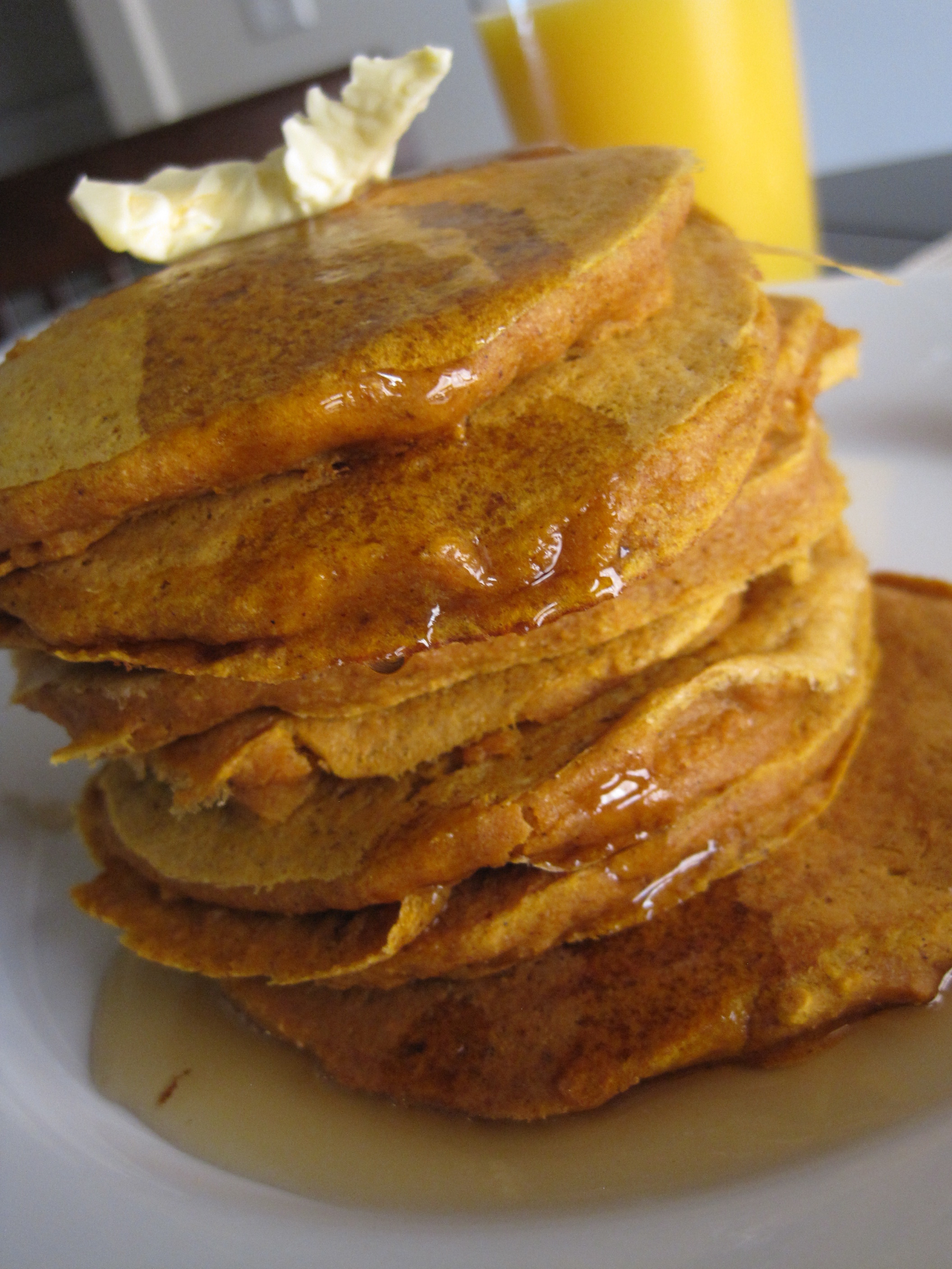 pumpkin whole wheat pancakes by the baking cup