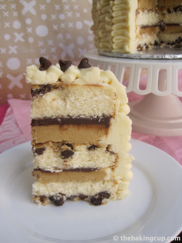 cookie dough overload layer cake by the baking cup